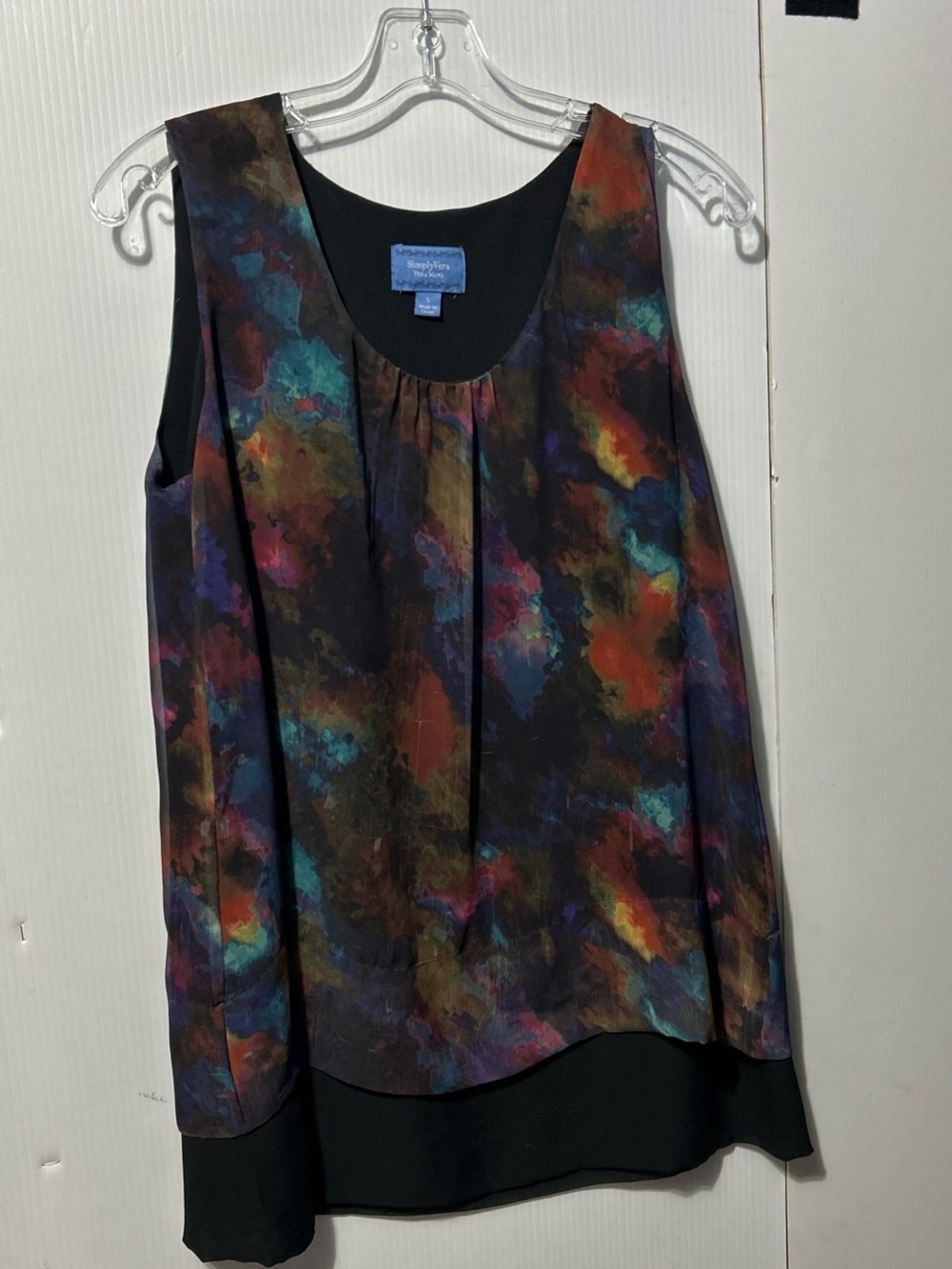 Simply Vera Vera Wang Multicolor Abstract Scoop Neck Sleeveless Top
